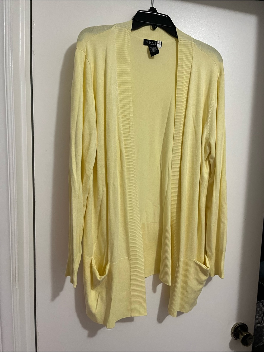 Lightweight Yellow Open-Front Women's Cardigan Sweater